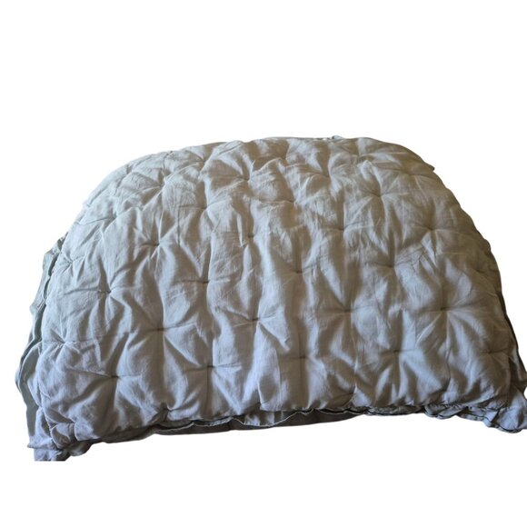 Pottery Barn Comforter Set 2 STD Shams Aqua Blue Cotton Sz F/Q Discontinued Item - Picture 5 of 11